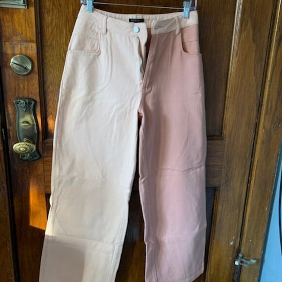 Paper Moon Two Tone Pink Wide Leg Jeans - Picture 1 of 3